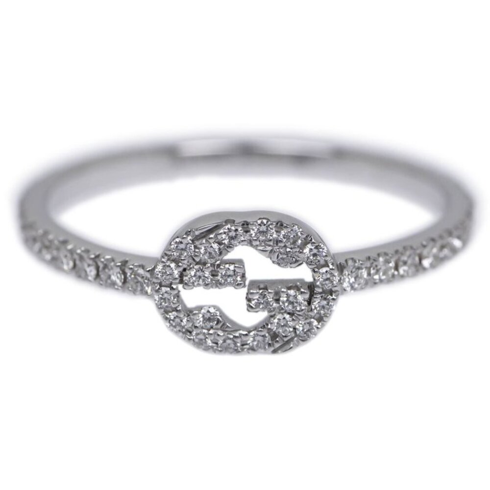 Gucci Interlocking GG Ring No 9 750 WG Full Eternity Diamond - Picture 1 of 10